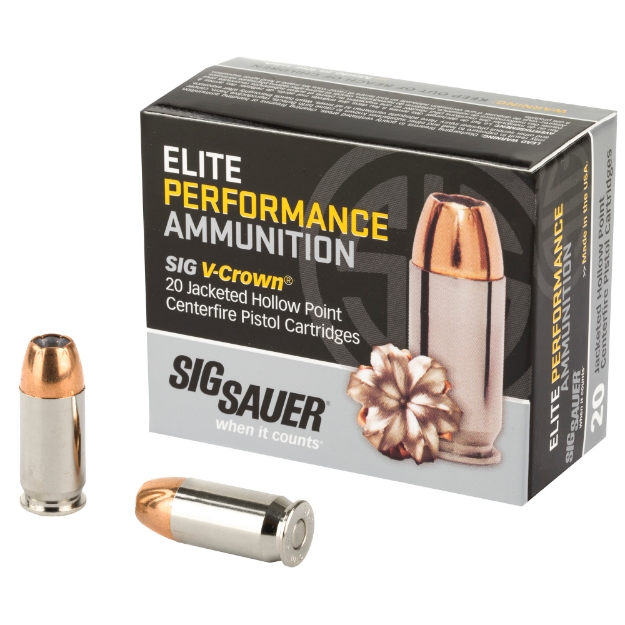 Picture of Sig Sauer Elite Performance V-Crown - 45 ACP - 185 Grain - Jacketed Hollow Point - 20 Round Box E45AP0-20