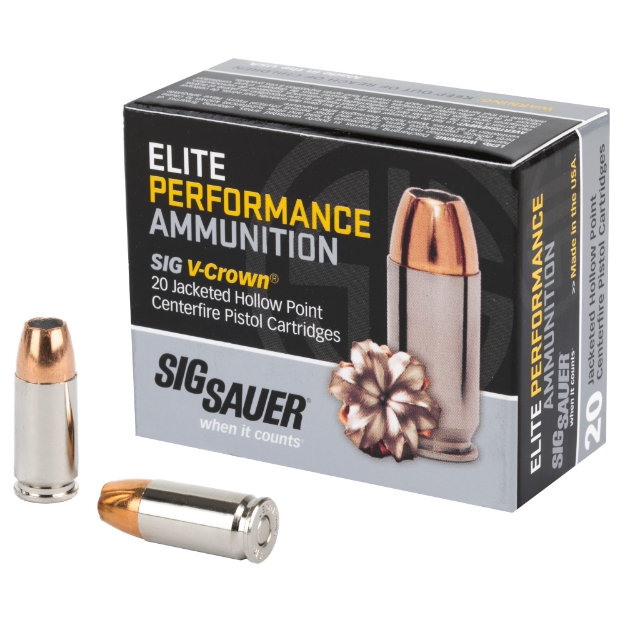 Picture of Sig Sauer Elite Performance V-Crown - 9MM - 147 Grain - Jacketed Hollow Point - 20 Round Box E9MMA3-20