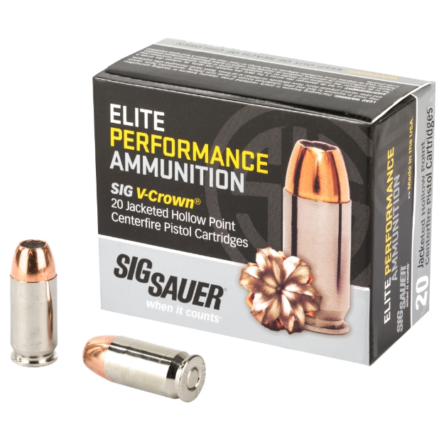 Picture of Sig Sauer Elite Performance V-Crown Ammunition - 45 ACP - 200 Grain - Jacketed Hollow Point - 20 Round Box E45AP1-20