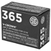 Picture of Sig Sauer Elite Performance V-Crown Ammunition - 9MM - 115 Grain - Jacketed Hollow Point - Designed for Short Barrel Pistols - Low Recoil - 20 Round Box E9MMA1-365-20