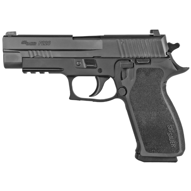 Picture of Sig Sauer P220 - ELITE - Double Action/Single Action - Semi-automatic - Metal Frame Pistol - Full Size - 45 ACP - 4.4" Barrel - Alloy - Nitron Finish - Black - SIGLITE Night Sights - Decocker - 8 Rounds - SRT Trigger - 2 Magazines 220R-45-BSE