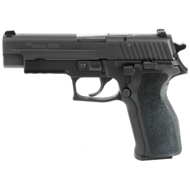 Picture of Sig Sauer P226 - California Compliant - Double Action/Single Action - Semi-automatic - Metal Frame Pistol - Full Size - 9MM - 4.4" Barrel - Alloy - Nitron Finish - Black - E2 Polymer Grip - Night Sights - Decocker - 10 Rounds - 2 Magazines 226R-9-BSS-CA