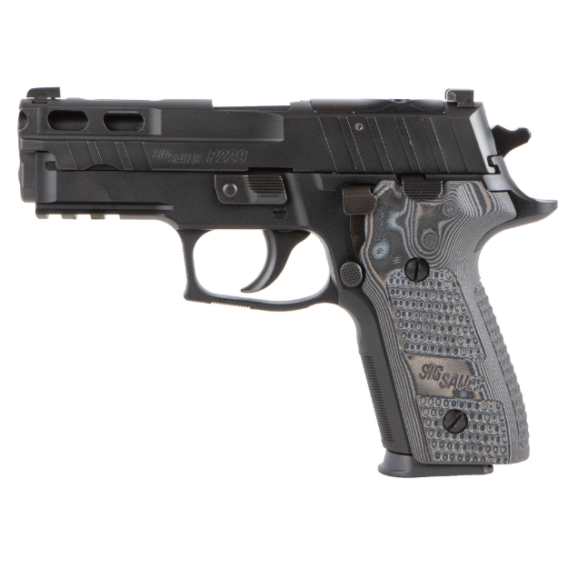 Picture of Sig Sauer P229 - Pro - Double Action/Single Action - Metal Frame Pistol - Compact - 9MM - 3.9" Barrel - Cerakote Finish - Black - Hogue Black/Gray Piranha G-Mascus Grips - XRAY3 Day/Night Sights - Decocker - Stylized Optic Ready PRO-CUT Slide - 10 Rounds - 3 Magazines 229R-9-BXR3-PRO-R2