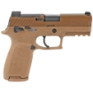 Picture of Sig Sauer P320 - M18 - Striker Fired - Semi-automatic - Polymer Frame Pistol - 9MM - 3.9" Barrel - PVD Finish - Coyote Tan - SIGLITE Night Sights - Manual Thumb Safety - Optics Ready - 3 Magazines - (1) 17-Round and (2) 21-Round - BLEM (Hardcase Damaged) 320CA-9-M18-MS