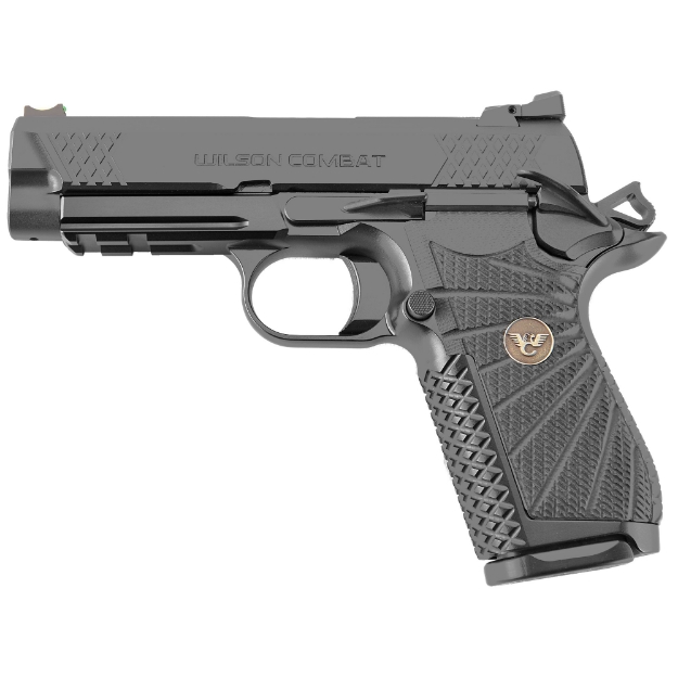 Picture of Wilson Combat EDCX9 - Single Action Only - Semi-automatic - Compact - 9MM - 4" Barrel - Black DLC Finish - Green Fiber Optic Sights - Manual Safety - 15 Rounds - Lightrail EDCX-CPR-9