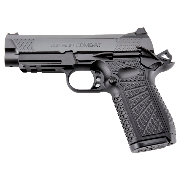 Picture of Wilson Combat SFX9 - Semi-automatic - Metal Framed Pistol - Compact - 9MM - 4" Fluted Barrel - DLC Finish - Black - Front and Rear X-Tac Slide Serrations - Integrated Light Rail - Manual Safety - Fiber Optic Front Sight - 15 Rounds - 2 Magazines SFX9-CPR4