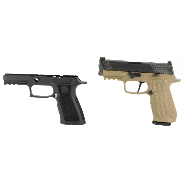 Picture of Wilson Combat WCP320 - Semi-automatic - Striker Fired - Carry - 9MM - 3.9" - Black - Tan - 17Rd - 2 Magazines - Straight trigger - Fiber Optic Front Sight - Poly - DLC SIG-WCP320C-9TATS
