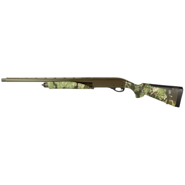 Picture of Remington 870 Super Mag - Pump Action - 12 Gauge - 3" Chamber - 21" Barrel - Synthetic Kryptek Obskura Transitional Thumbhole Stock and Forend - Matte Black Finish - 4 Rounds - Includes Extended Turkey Extra Full Choke R81116