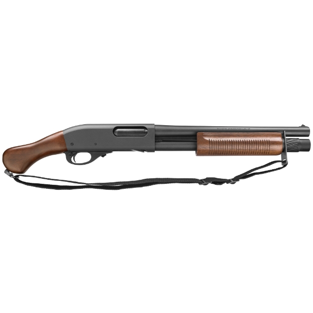 Picture of Remington 870 Tac-14 - Pump Action - 12 Gauge - 3" Chamber - 14" Cylinder Bore Barrel - Matte Blued Finish - Walnut Shockwave Grip and Forend - Bead - 5 Rounds - 26.3" Overall Length R81231