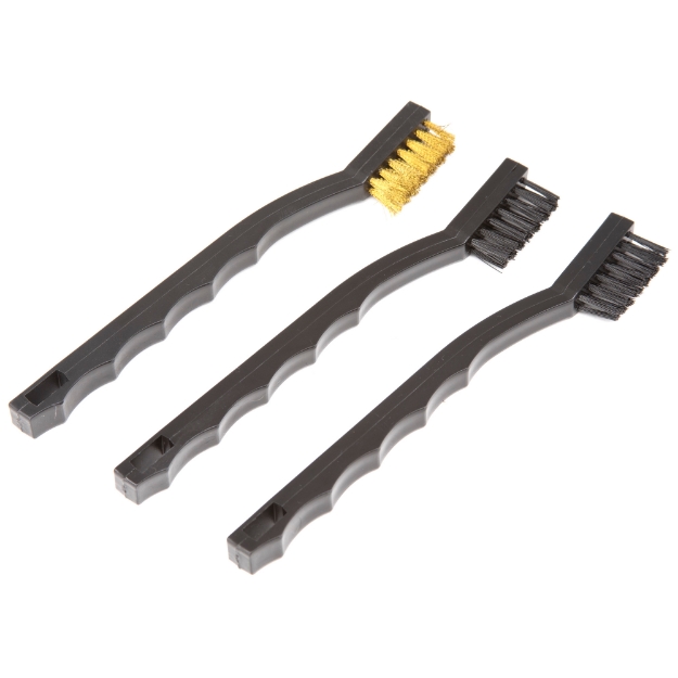 Picture of Remington Brush Set - 3 Piece - (1) Bronze Bristle - (2) Nylon Bristle - Gray Plastic Handle R16249
