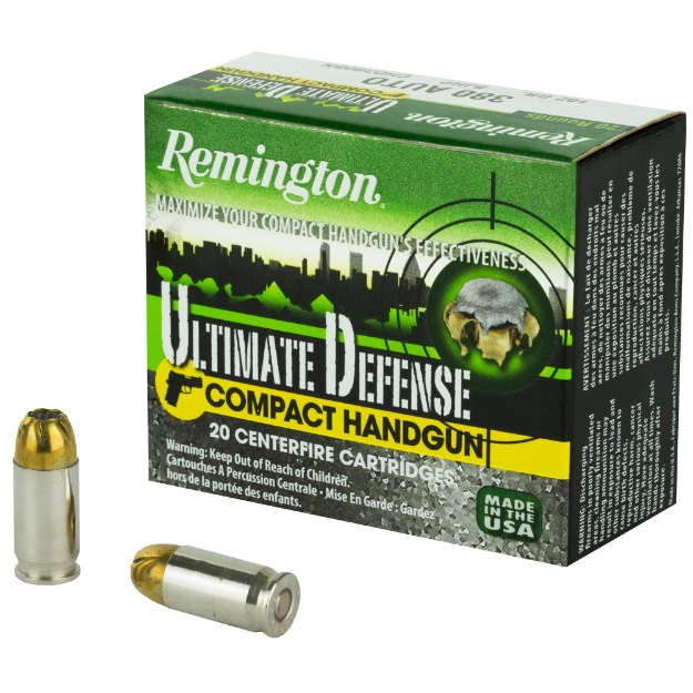 Picture of Remington Compact Ultimate Home Defense - 380 ACP - 102 Grain - Brass Jacketed Hollow Point - 20 Round Box 28964