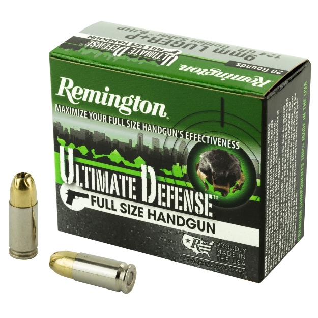 Picture of Remington Ultimate Defense - 9MM+P - 124 Grain - Brass Jacketed Hollow Point - 20 Round Box 28948