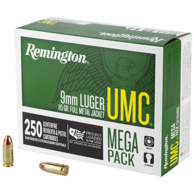 Picture of Remington UMC - 9MM - 115 Grain - Full Metal Jacket - Mega Pack - 250 Round Box 23777