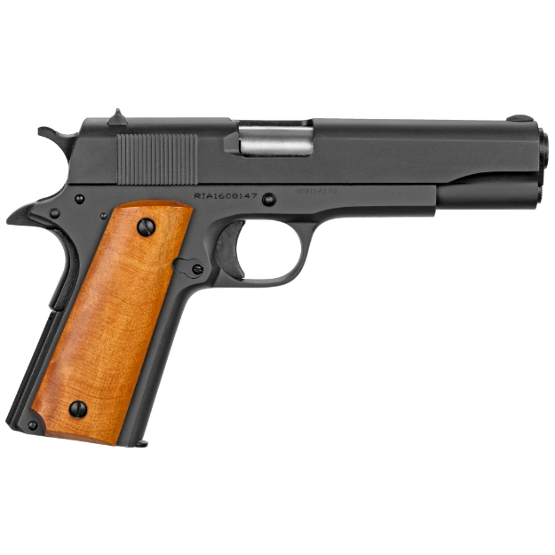 Picture of Armscor GI Standard FS - 1911 - Semi-automatic - Metal Frame Pistol - Full Size - 38 Super - 5" Barrel - Steel - Parkerized Finish - Black - Wood Grips - Fixed Sights - 9 Rounds - 1 Magazine 51815