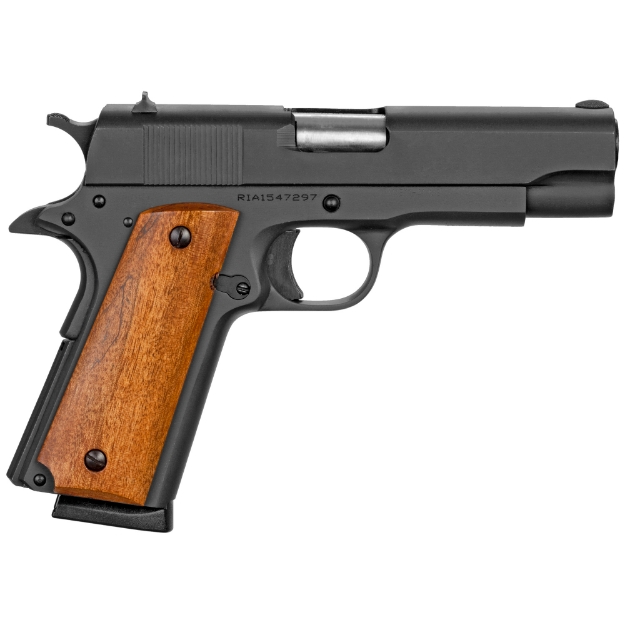 Picture of Armscor GI Standard MS - 1911 - Semi-automatic - Metal Frame Pistol - Commander Size - 45ACP - 4.2" Barrel - Steel - Parkerized Finish - Black - Wood Grips - Fixed Sights - 8 Rounds - 1 Magazine 51417