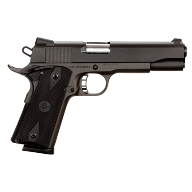 Picture of Armscor Rock Standard FS - 1911 - Semi-automatic - Metal Frame Pistol - Full Size - 45ACP - 5" Barrel - Steel - Parkerized Finish - Black - Rubber Grips - Fixed Sights - 8 Rounds - 1 Magazine 51431