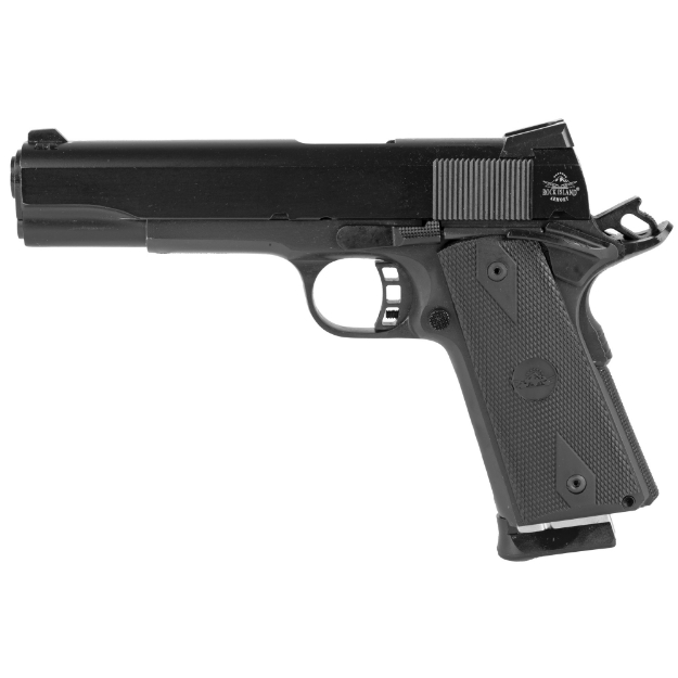 Picture of Armscor Rock Standard FS - 1911 - Semi-automatic - Metal Frame Pistol - Full Size - 9MM - 5" Barrel - Steel - Parkerized Finish - Black - Rubber Grips - Fixed Sights - 9 Rounds - 1 Magazine 51632