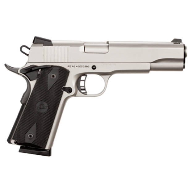 Picture of Armscor Rock Standard FS Nickel - 1911 - Semi-automatic - Metal Frame Pistol - Full Size - 45ACP - 5" Barrel - Steel - Matte Nickel Finish - Rubber Grips - Fixed Sights - 8 Rounds - 1 Magazine 51448