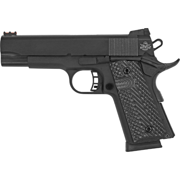 Picture of Armscor Rock Ultra CCO - 1911 - Semi-automatic - Metal Frame Pistol - Officer Size Grip - Commander Length Slide - 45ACP - 4.25" Barrel - Steel - Parkerized Finish - Black - G10 Grips - Adjustable Sights - 7 Rounds - 1 Magazine 51857