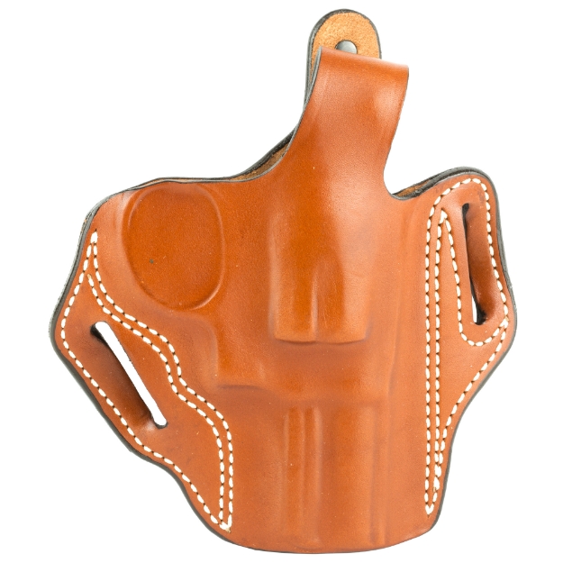 Picture of DeSantis Gunhide 001 - Thumb Break Scabbard - Belt Holster - 2 Belt Slots - No Tension Screw - Fits 3" S&W N Frame 24 - 624 - 629 - Right Hand - Tan Leather 001TA43Z0