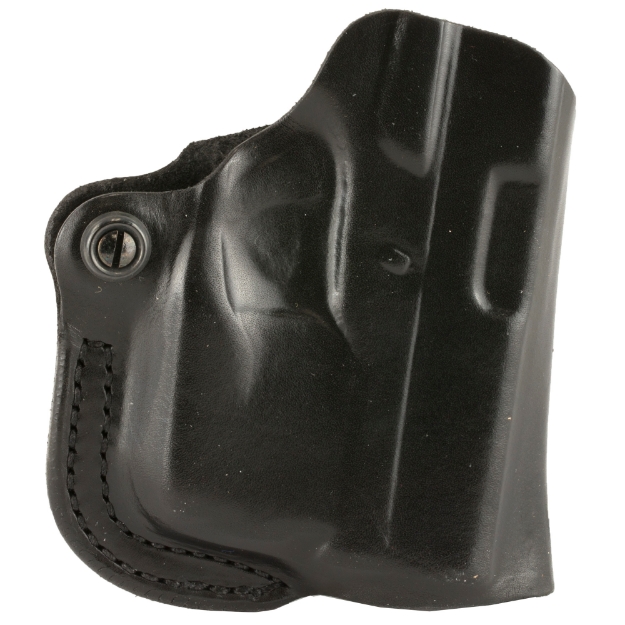 Picture of DeSantis Gunhide Mini Scabbard Belt Holster - Fits Glock 43 with Streamlight TLR6 - Right Hand - Black Leather 019BA0CZ0