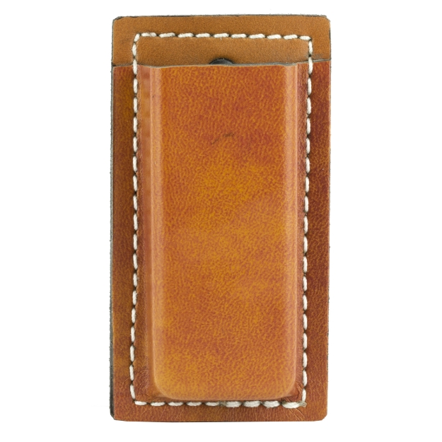 Picture of DeSantis Gunhide Secure Single Magazine Pouch - Fits Single Stack 9MM/40 - Ambidextrous - Tan Leather A47TJEEZ0