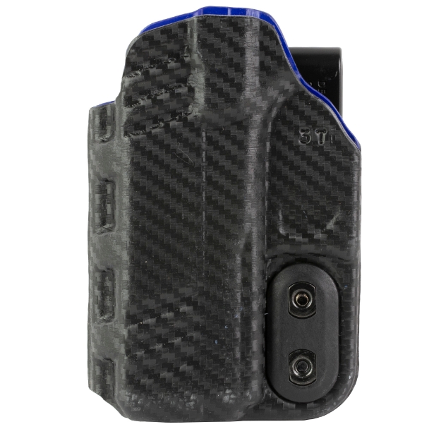 Picture of DeSantis Gunhide Slim-Tuk - Inside Waistband Holster - Fits Glock 43X MOS - Ambidextrous - Carbon Fiber Exterior Finish - Blue Kydex Interior 219KJ3TZ0