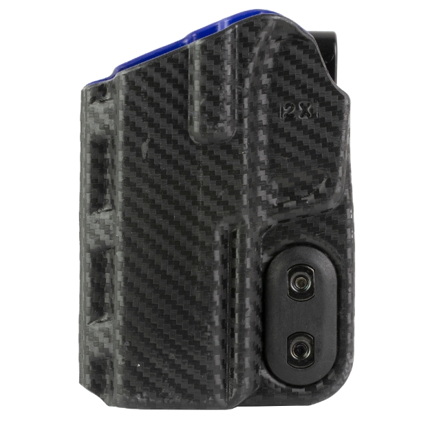 Picture of DeSantis Gunhide Slim-Tuk - Inside Waistband Holster - Fits Sig Sauer P365-XMACRO - Ambidextrous - Carbon Fiber Exterior Finish - Blue Kydex Interior 219KJ2XZ0