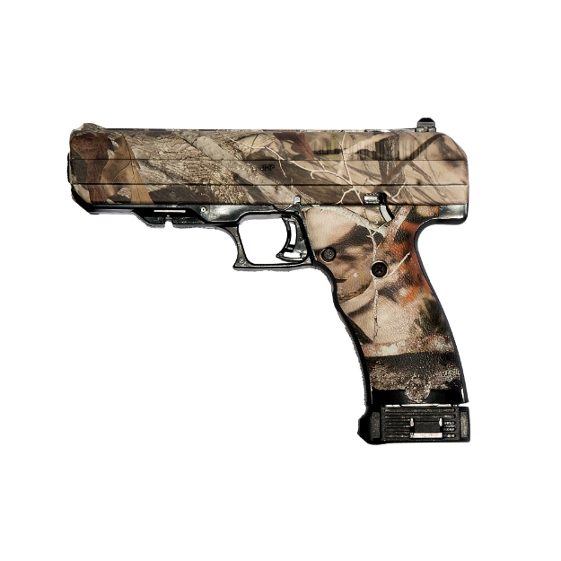 Picture of Hi-Point Firearms Model 45ACP - Striker Fired - Semi-automatic - Polymer Frame Pistol - Full Size - 45 ACP - 4.5" Barrel - Woodland Camo - Polymer Grips - 3 Dot Sights - 9 Rounds - 1 Magazine 34510WC