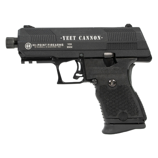 Picture of Hi-Point Firearms YC-9 - Semi-automatic - Striker Fired - Polymer Framed Pistol - Compact - 9mm - 3.5" Non Threaded Barrel - Matte Finish - Black - YEET CANNON Engraved Slide - 10 Rounds - 1 Magazine YC9YEET
