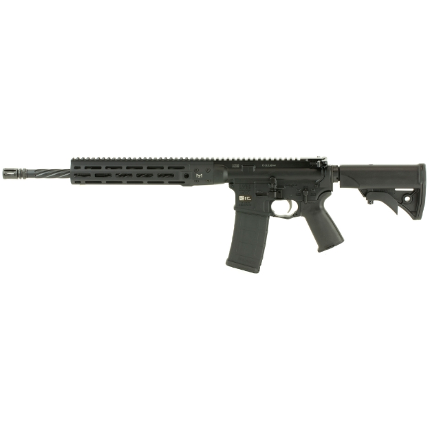 Picture of LWRC Direct Impingement Rifle - Semi-automatic Rifle - 223 Rem/556NATO - 16.1" Cold Hammer Forged Spiral Fluted Barrel - 1:7 Twist - Black Finish - LWRCI Compact Stock - Magpul MOE+ Grip - 30Rd - LWRCI Modular Free Float Rail - LWRCI Rail Panels - LWRCI A2 Flash Hider - LWRCI Integrated Hand Stop - LWRCI Angled Ergonomic Fore Grip with QD Sling Point - LWRCI Monoforge Upper Receiver ICDIR5B16