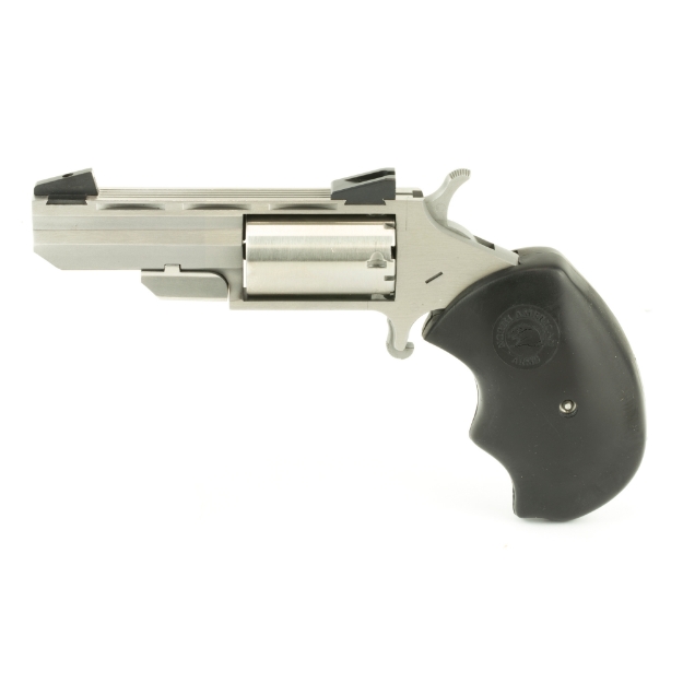 Picture of North American Arms Black Widow - Single Action - Revolver - 22LR/22 WMR - 2" Barrel - Stainless Steel - Silver - Rubber Grips - Adjustable Sights - 5 Rounds NAA-BWCA