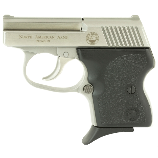 Picture of North American Arms Guardian - Double Action Only - Semi-automatic - Metal Frame Pistol - Sub-Compact - 32 ACP - 2.19" Barrel - Matte Finish - Stainless Steel - Silver - Rubber Grips - Fixed Sights - Integral Locking System - 6 Rounds - 1 Magazine NAA-32 GUARDIANS