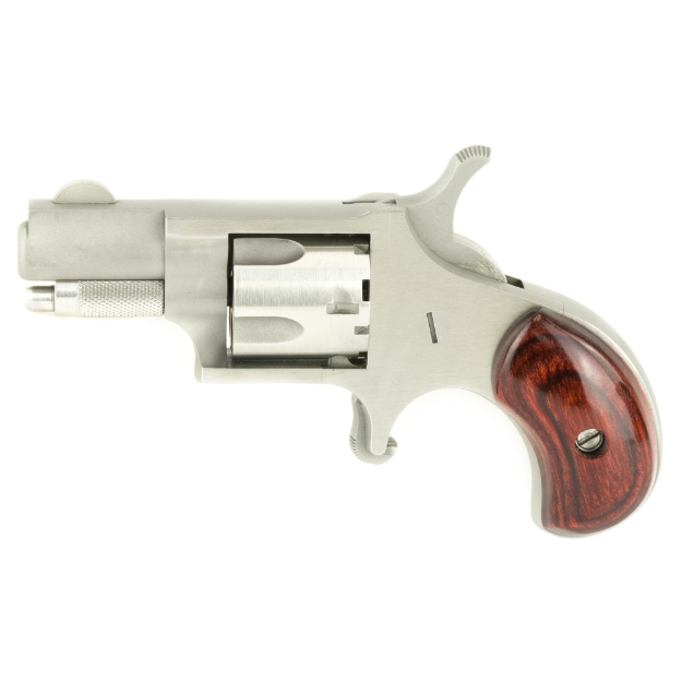 Picture of North American Arms Mini Revolver - Single Action - Revolver - 22 WMR - 1.125" Barrel - Matte Finish - Stainless Steel - Silver - Holster Grip - Fixed Sights - 5 Rounds NAA-22MS-HG