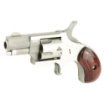 Picture of North American Arms Mini Revolver - Single Action - Revolver - 22 WMR - 1.125" Barrel - Matte Finish - Stainless Steel - Silver - Holster Grip - Fixed Sights - 5 Rounds NAA-22MS-HG