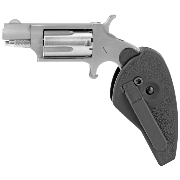 Picture of North American Arms Mini Revolver - Single Action - Revolver - 22 WMR - 1.125" Barrel - Stainless Steel - Silver - Imitation Stag Grips - Fixed Sights - 5 Rounds NAA-22MS-GSTG