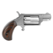 Picture of North American Arms Mini Revolver - Single Action - Revolver - 22 WMR - 1.125" Barrel - Stainless Steel - Silver - Wood Grips - Fixed Sights - 5 Rounds NAA-22MS