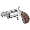 Picture of North American Arms Mini Revolver - Single Action - Revolver - 22 WMR - 1.125" Barrel - Stainless Steel - Silver - Wood Grips - Fixed Sights - 5 Rounds NAA-22MS