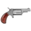 Picture of North American Arms Mini Revolver - Single Action - Revolver - 22 WMR - 1.625" Barrel - Stainless Steel - Matte Finish - Silver - Red/Black Wood Grips - Fixed Sights - 5 Rounds NAA-22M-GRB