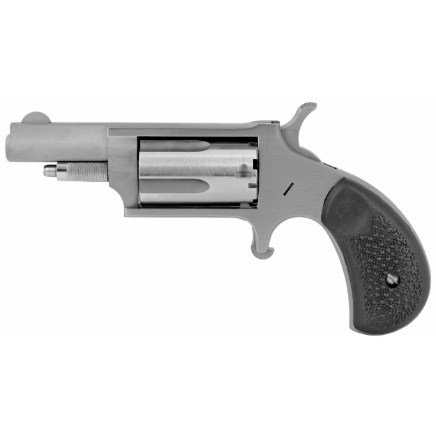 Picture of North American Arms Mini Revolver - Single Action - Revolver - 22LR - 1.125" Barrel - Matte Finish - Stainless Steel - Silver - Holster Grip - Fixed Sights - 5 Rounds NAA-22LR-HG