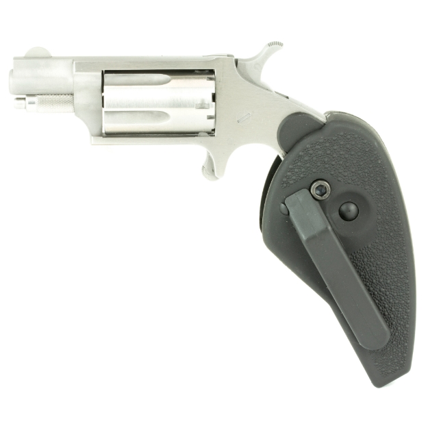 Picture of North American Arms Mini Revolver - Single Action - Revolver - 22LR/22 WMR - 1.125" Barrel - Stainless Steel - Silver - Wood Grips - Fixed Sights - 5 Rounds NAA-22MSC