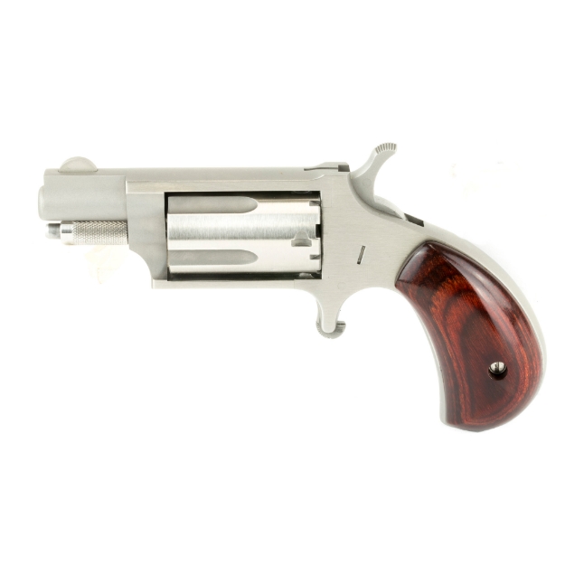 Picture of North American Arms Mini Revolver - Single Action - Revolver - 22LR/22 WMR - 1.625" Barrel - Matte Finish - Stainless Steel - Silver - Holster Grip - Fixed Sights - 5 Rounds NAA-22MC-HG