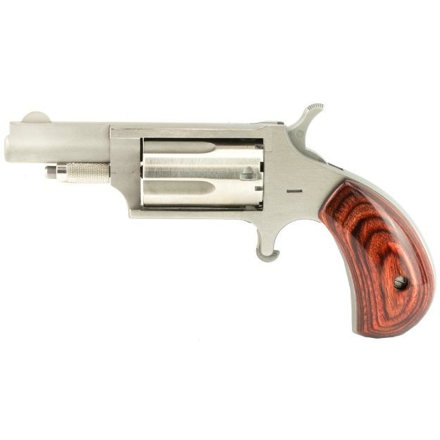 Picture of North American Arms Ported Magnum - Single Action - Revolver - 22 WMR - 1.625" Barrel - Stainless Steel - Silver - Wood Grips - Fixed Sights - 5 Rounds NAA-22M-P