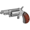 Picture of North American Arms Ported Magnum - Single Action - Revolver - 22LR/22 WMR - 1.625" Barrel - Matte Finish - Stainless Steel - Silver - Wood Grips - Fixed Sights - 5 Rounds NAA-22MC-P