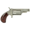 Picture of North American Arms Ported Snub - Single Action - Revolver - 22 WMR - 1.125" Barrel - Matte Finish - Stainless Steel - Silver - Wood Grips - Fixed Sights - 5 Rounds NAA-22MS-P