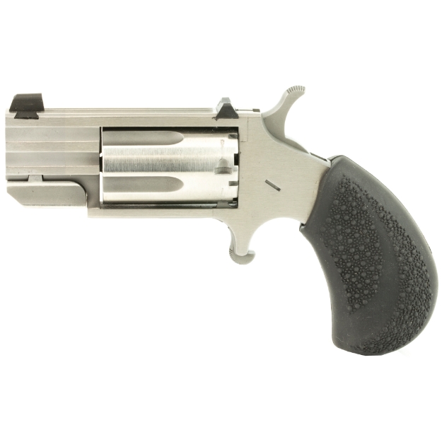 Picture of North American Arms Ranger II - Single Action - Revolver - 22 WMR - 2.5" Full Rib Barrel - Matte Finish - Stainless Steel - Silver - Wood Grips - Fixed Sights - 5 Rounds NAA22M-R250