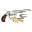 Picture of North American Arms The Earl - Single Action - Revolver - 22 WMR - 4" Barrel - Matte Finish - Stainless Steel - Silver - Wood Grips - Fixed Sights - 5 Rounds NAA-1860-4