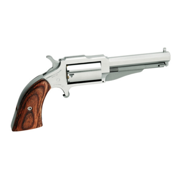 Picture of North American Arms The Sheriff - Single Action - Revolver - 22LR/22 WMR - 2.5" Barrel - Matte Finish - Stainless Steel - Silver - Wood Grips - Fixed Sights - 5 Rounds NAA-1860-250C