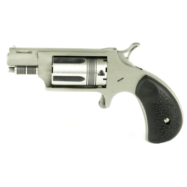 Picture of North American Arms The Wasp - Single Action - Revolver - 22LR/22 WMR - 1.625" Barrel - Matte Finish - Stainless Steel - Silver - Rubber Grips - Fixed Sights - 5 Rounds NAA-22MC-TW