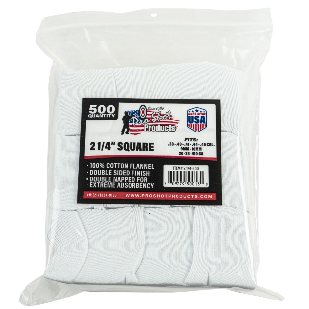 Picture of Pro-Shot Products Patch - .38-.45Cal / 20 Guage-410 Guage - 2 1/4" Square - 500 Pack 214-500